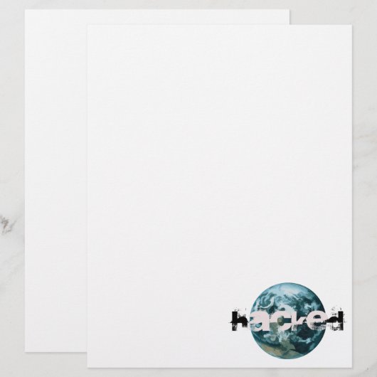 Gehackte planeet Aarde Briefhoofd (Voorkant / Achterkant)