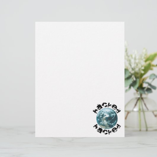 Gehackte planeet Aarde Briefhoofd Ontwerp (Staand voorkant)