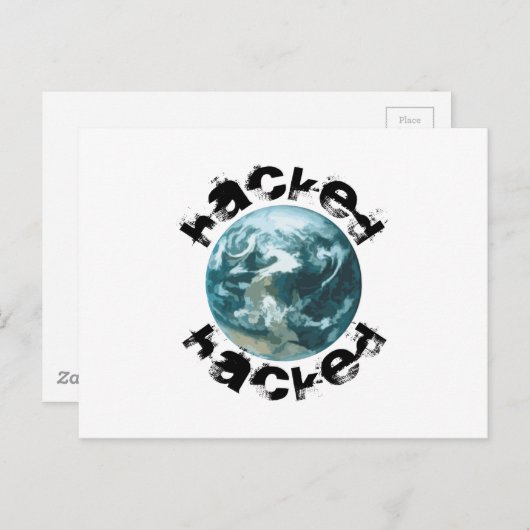 Gehackte planeet Aarde Briefkaart (Voorkant / Achterkant)