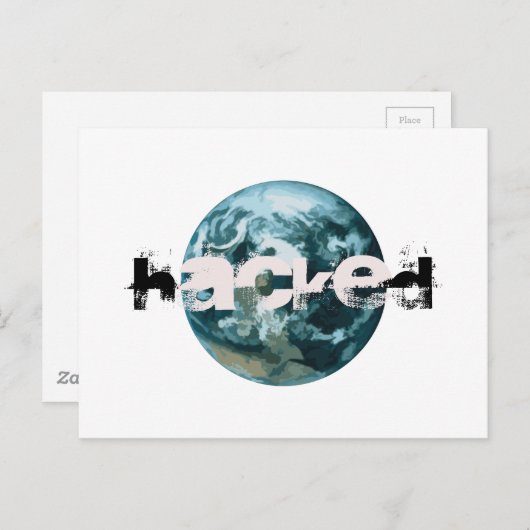 Gehackte planeet Aarde Briefkaart (Voorkant / Achterkant)