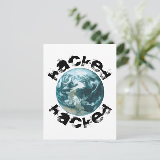 Gehackte planeet Aarde Briefkaart (Staand voorkant)