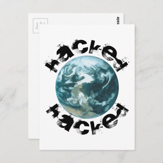 Gehackte planeet Aarde Briefkaart (Voorkant / Achterkant)