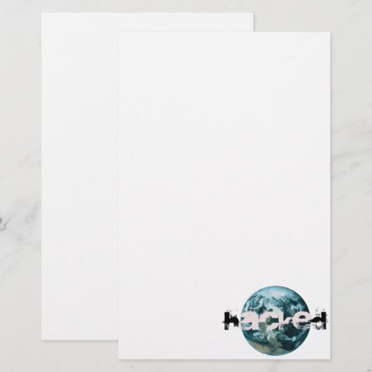 Gehackte planeet Aarde Briefpapier (Voorkant / Achterkant)