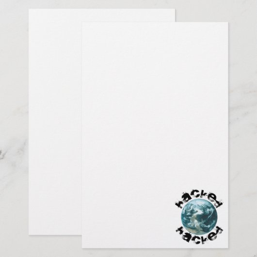 Gehackte planeet Aarde Briefpapier (Voorkant / Achterkant)