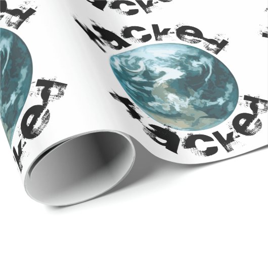 Gehackte planeet Aarde Cadeaupapier (Rol Hoek)