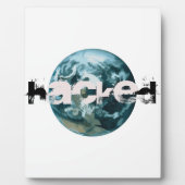 Gehackte planeet Aarde Fotoplaat (Voorkant)