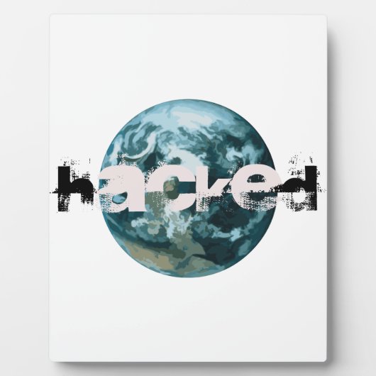 Gehackte planeet Aarde Fotoplaat (Voorkant)