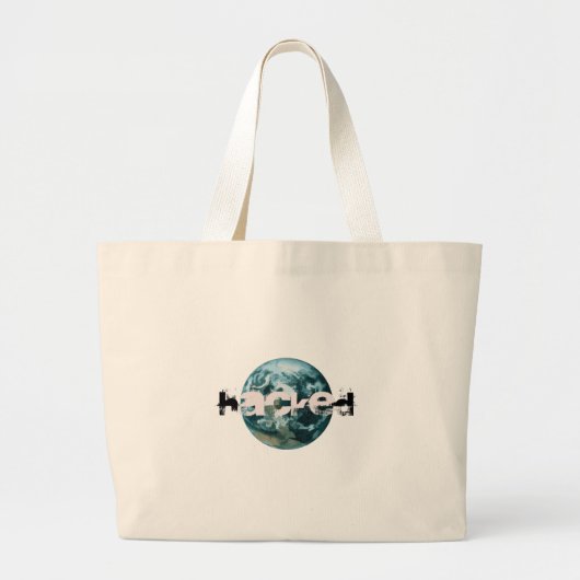 Gehackte planeet Aarde Grote Tote Bag (Voorkant)