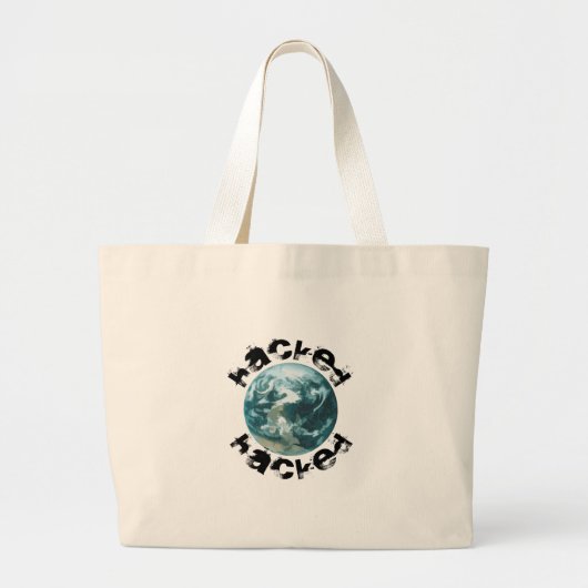 Gehackte planeet Aarde Grote Tote Bag (Voorkant)