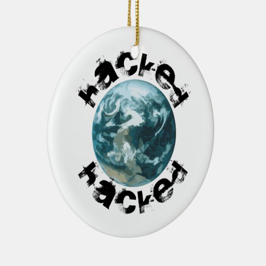 Gehackte planeet Aarde Keramisch Ornament (Rechts)