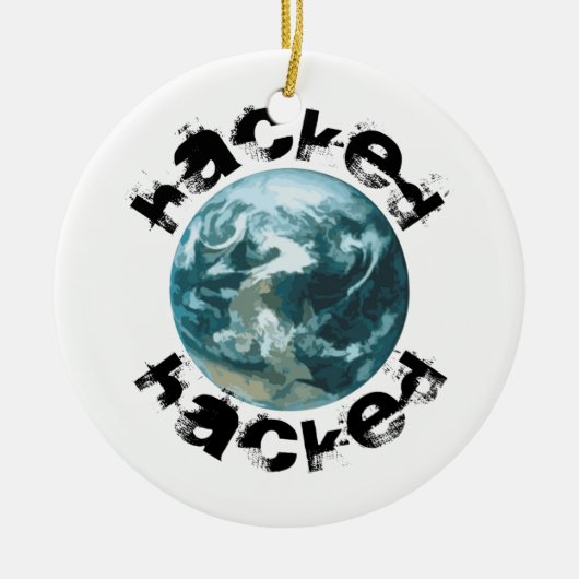Gehackte planeet Aarde Keramisch Ornament (Voorkant)