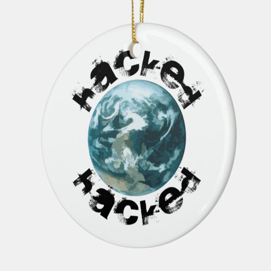 Gehackte planeet Aarde Keramisch Ornament (Links)
