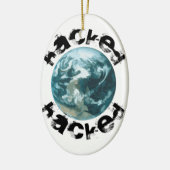 Gehackte planeet Aarde Keramisch Ornament (Links)