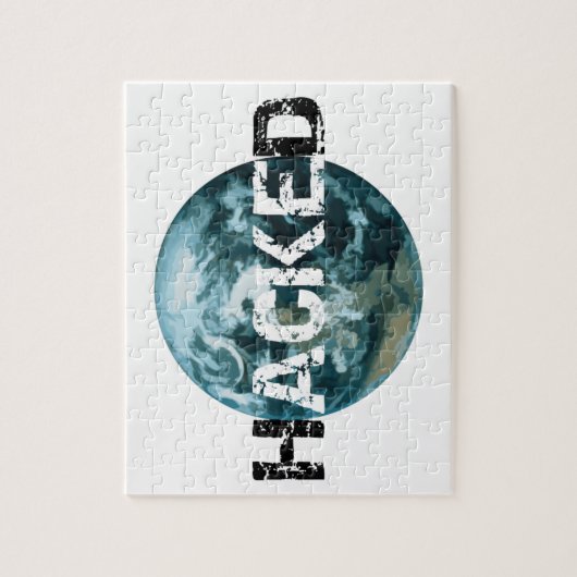 Gehackte planeet Aarde Legpuzzel (Verticaal)