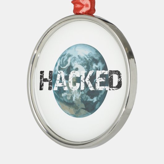 Gehackte planeet Aarde Metalen Ornament (Links)