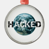 Gehackte planeet Aarde Metalen Ornament (Voorkant)