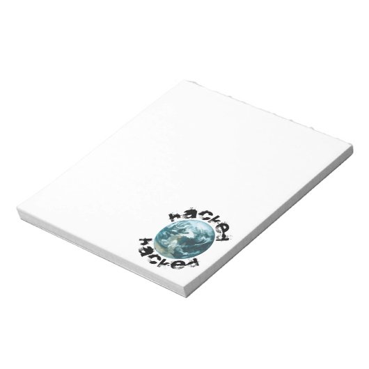 Gehackte planeet Aarde Notitieblok (Linkerzijde)