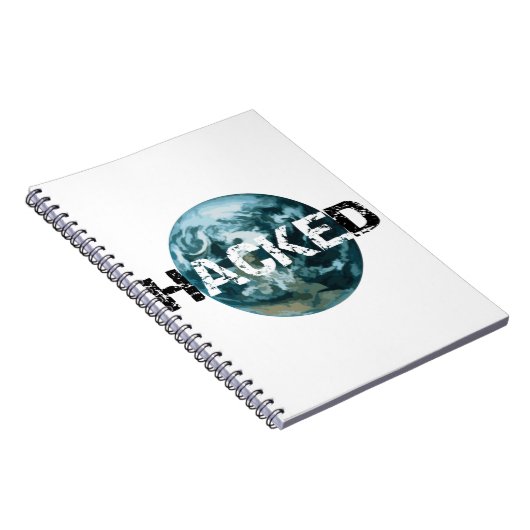 Gehackte planeet Aarde Notitieboek (Rechterzijde)