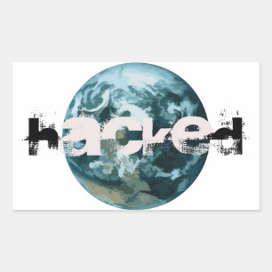 Gehackte planeet Aarde Rechthoekige Sticker