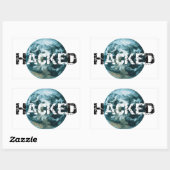 Gehackte planeet Aarde Rechthoekige Sticker (Vel)