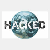 Gehackte planeet Aarde Rechthoekige Sticker (Voorkant)