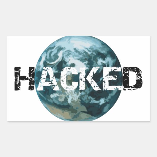 Gehackte planeet Aarde Rechthoekige Sticker (Voorkant)