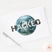 Gehackte planeet Aarde Rechthoekige Sticker (Envelop)