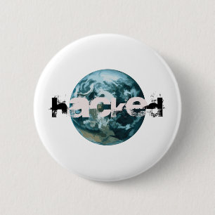 Gehackte planeet Aarde Ronde Button 5,7 Cm