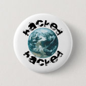 Gehackte planeet Aarde Ronde Button 5,7 Cm (Voorkant)