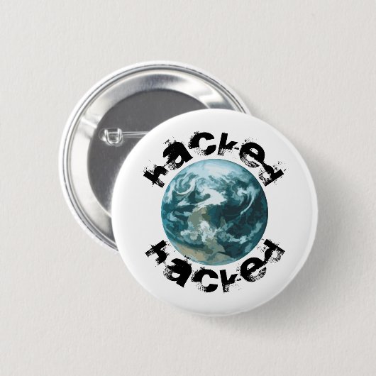 Gehackte planeet Aarde Ronde Button 5,7 Cm (Voorkant /achterkant)