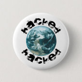Gehackte planeet Aarde Ronde Button 5,7 Cm (Voorkant)