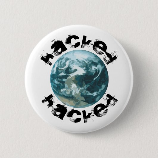 Gehackte planeet Aarde Ronde Button 5,7 Cm (Voorkant)