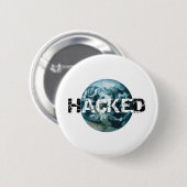 Gehackte planeet Aarde Ronde Button 5,7 Cm (Voorkant /achterkant)