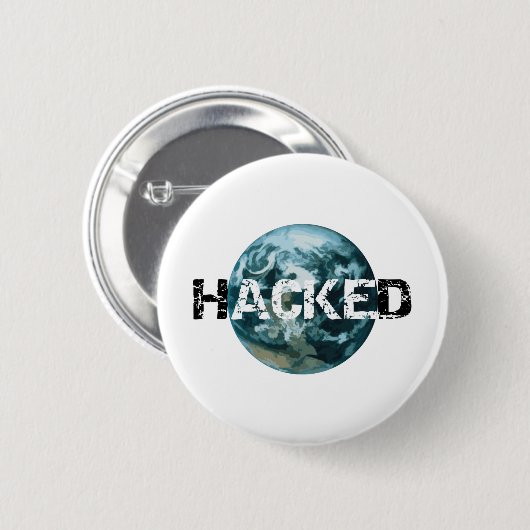 Gehackte planeet Aarde Ronde Button 5,7 Cm (Voorkant /achterkant)