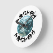 Gehackte planeet Aarde Ronde Klok (Hoek)