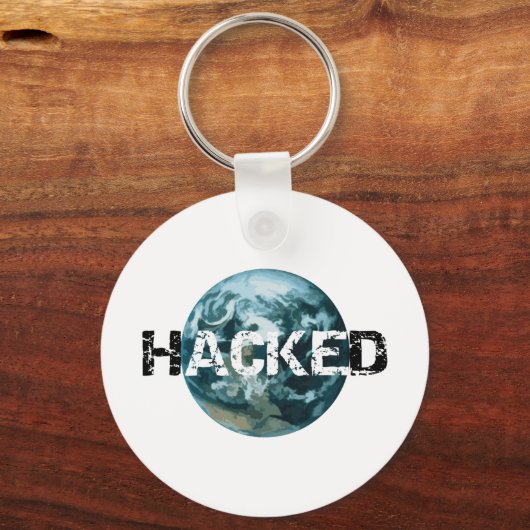 Gehackte planeet Aarde Sleutelhanger (Voorkant)