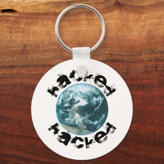 Gehackte planeet Aarde Sleutelhanger (Voorkant)
