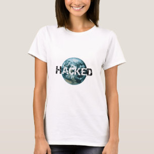Gehackte planeet Aarde T-shirt