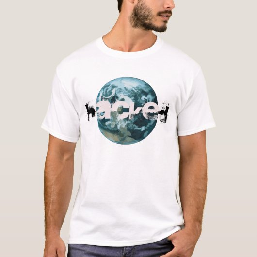Gehackte planeet Aarde T-shirt (Voorkant)
