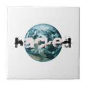 Gehackte planeet Aarde Tegeltje (Voorkant)