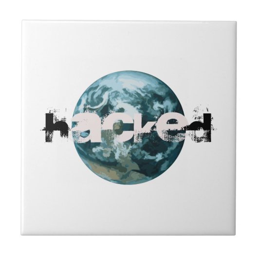 Gehackte planeet Aarde Tegeltje (Voorkant)