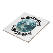 Gehackte planeet Aarde Tegeltje (Zijkant)