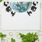 Gehackte planeet Aarde Theedoek (Gevouwen)