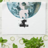 Gehackte planeet Aarde Theedoek (Gevouwen)