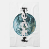 Gehackte planeet Aarde Theedoek (Verticaal)