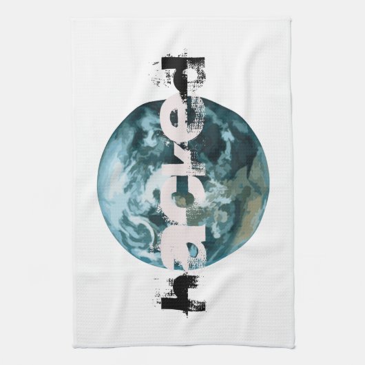 Gehackte planeet Aarde Theedoek (Verticaal)