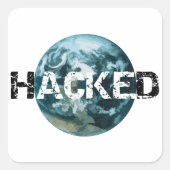 Gehackte planeet Aarde Vierkante Sticker (Voorkant)
