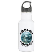 Gehackte planeet Aarde Waterfles (Voorkant)