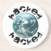 Gehackte planeet Aarde Zandsteen Onderzetter (Voorkant)