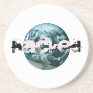 Gehackte planeet Aarde Zandsteen Onderzetter